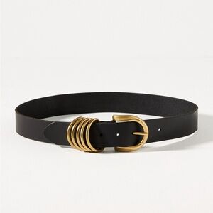 Multi Keeper Black Belt with Gold Buckle